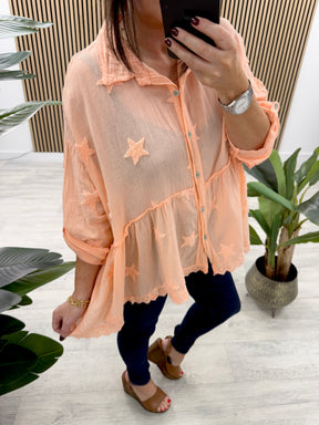 Super Star Frill Shirt - Tangerine