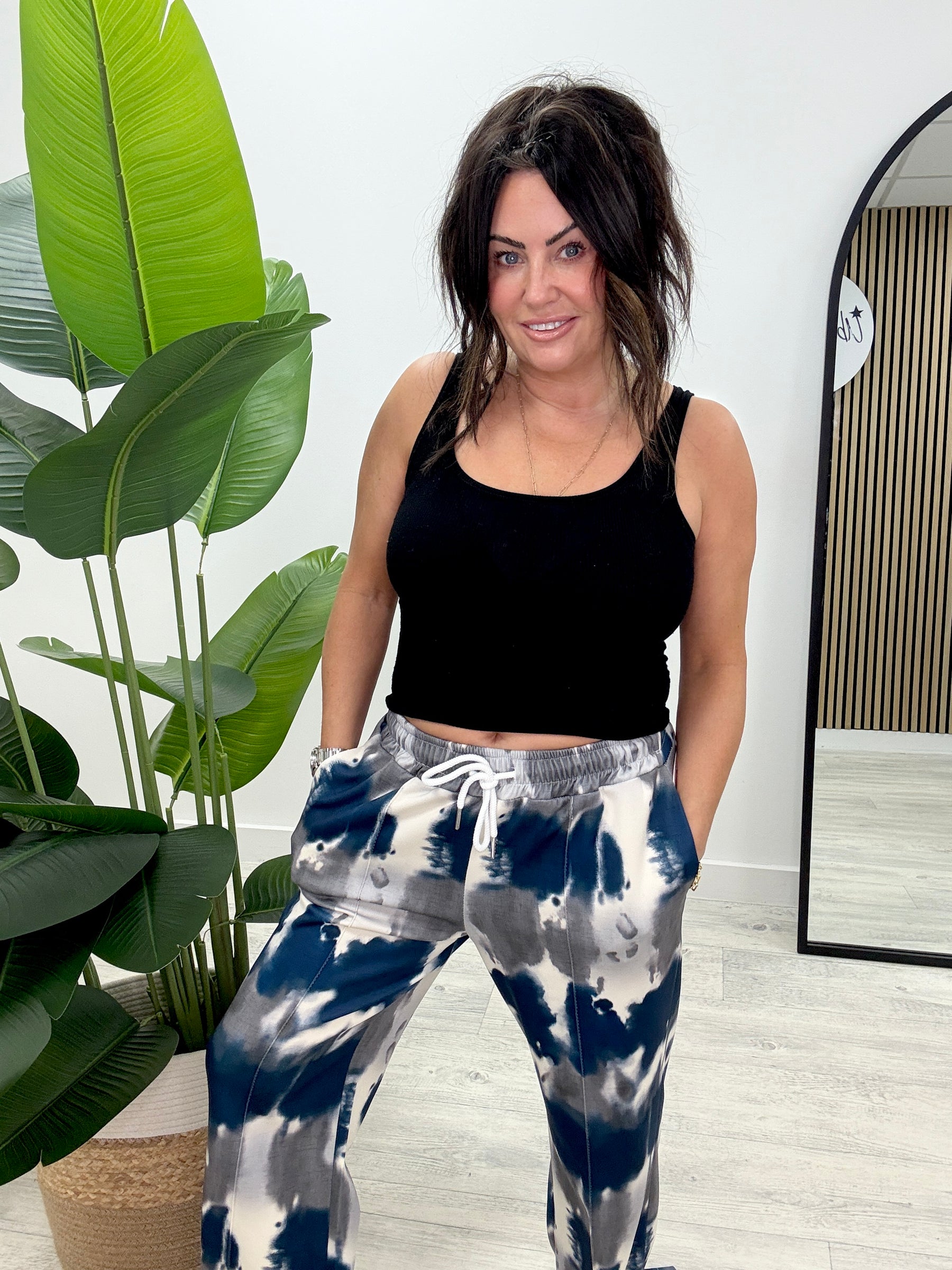 Tie Dye Wide Leg Seam Jogger (std) - Blue