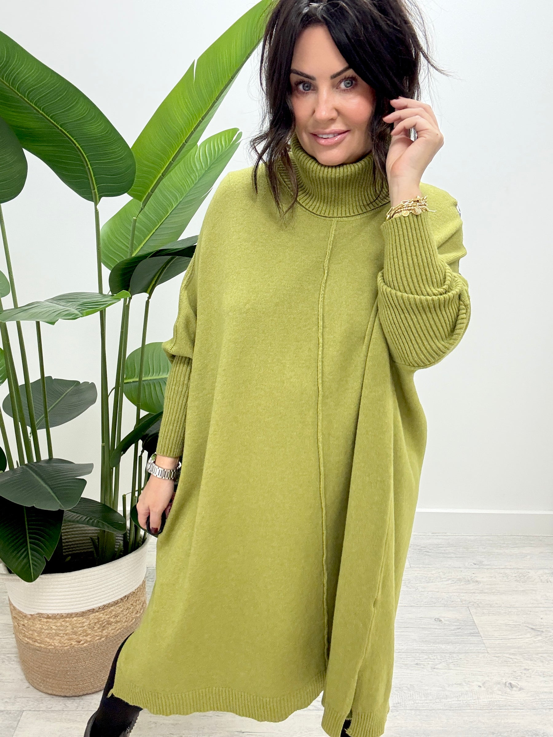 The Esme Jumper Dress - Apple Green