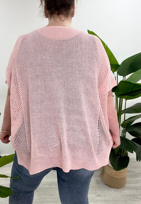 The Ashleigh Loose Knit - Baby Pink