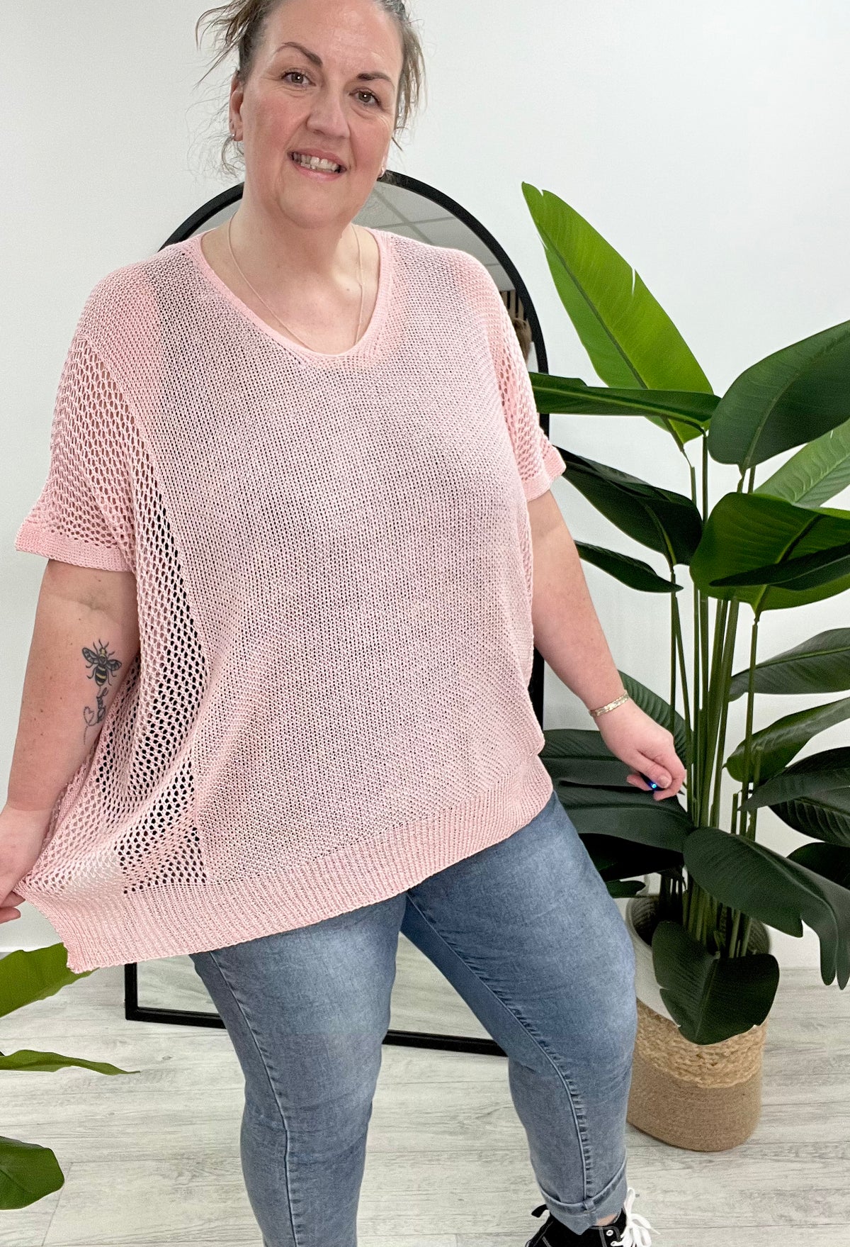 The Ashleigh Loose Knit - Baby Pink