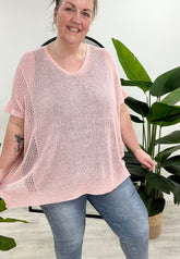 The Ashleigh Loose Knit - Baby Pink